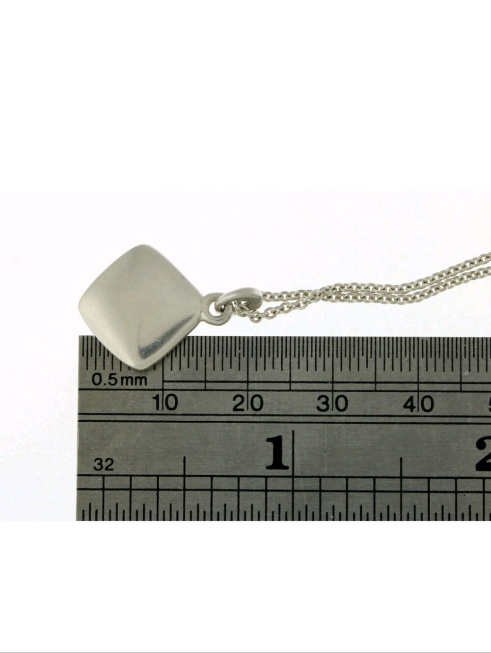 Tiffany & Co 1837 Sterling Silver Cushion Square Pendant Chain Necklace 16" - Picture 4 of 4